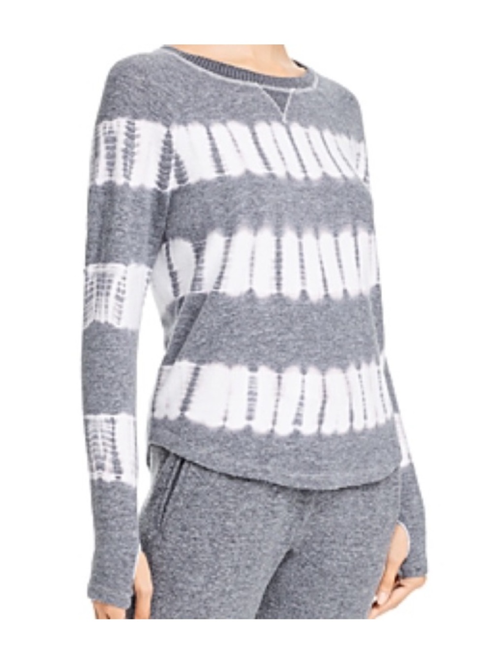 Tie-Dye Grey & White Crewneck Jogger Sweater
